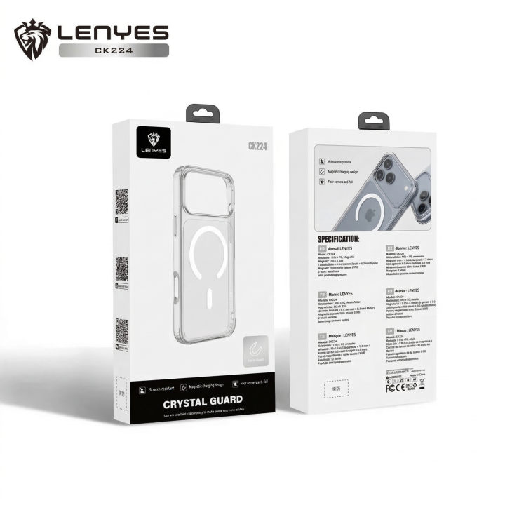 Funda Lenyes CK224: Transparencia Anti-Amarilleo con MagSafe Ultra Potente