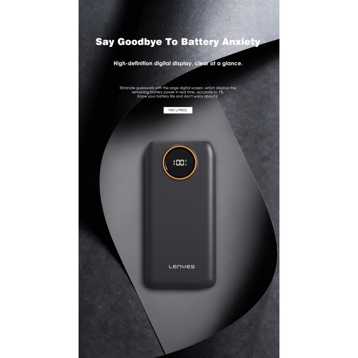 Power Bank Lenyes P851L – 10000mAh: Carga Super Rápida 22.5W