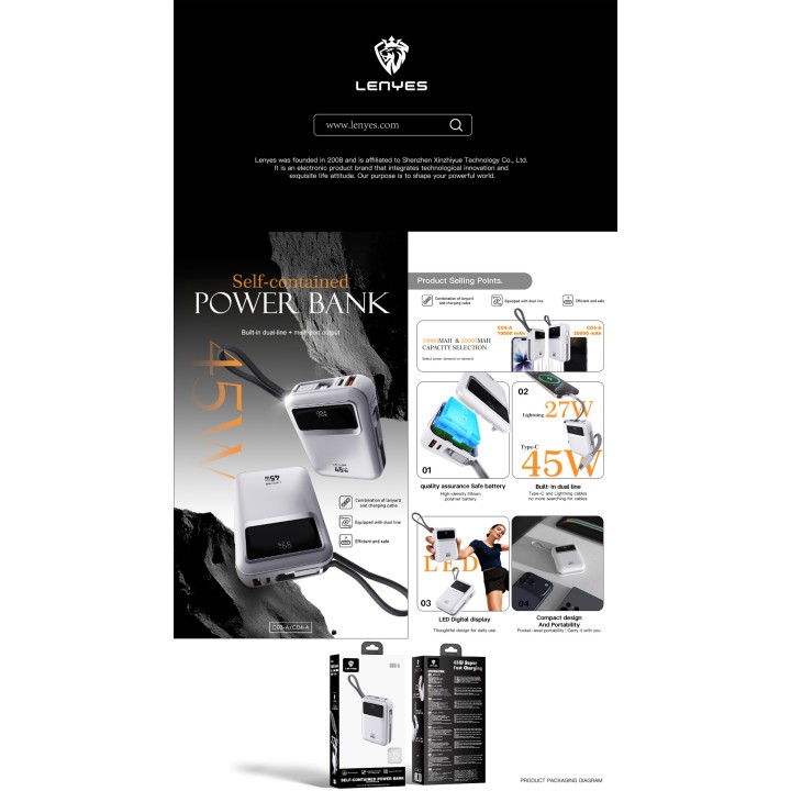 Power Bank Lenyes C03-A – 20000mAh