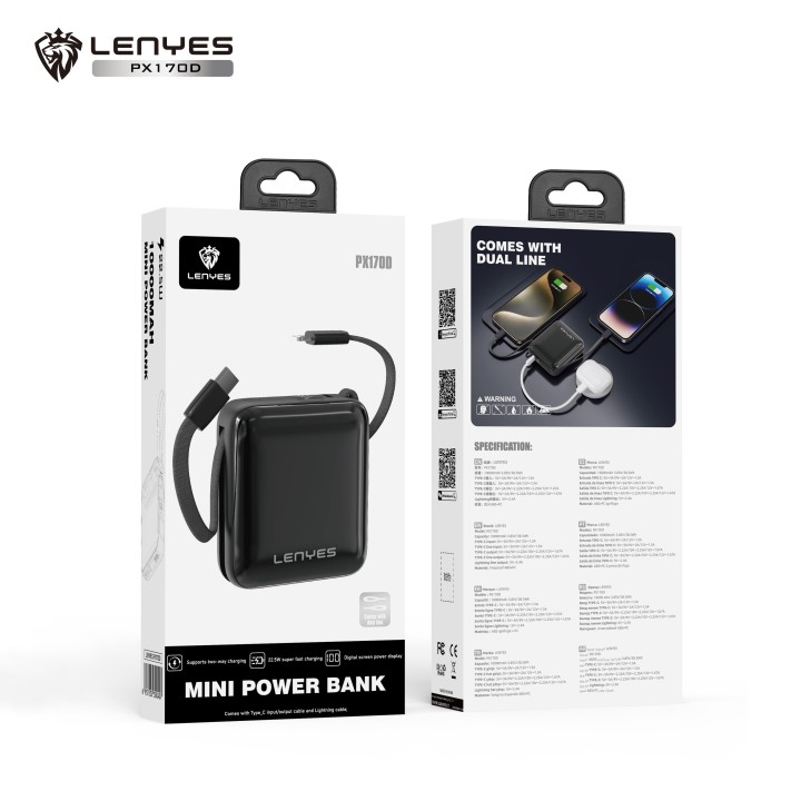 Power Bank Lenyes PX170D – Mini de 10000mAh