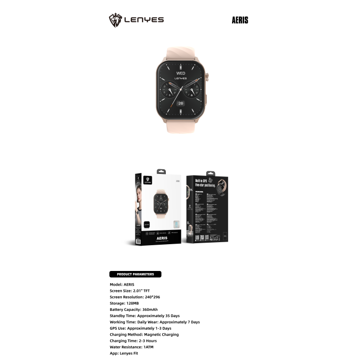 Reloj inteligente Lenyes AERIS Rosa – GPS Sport