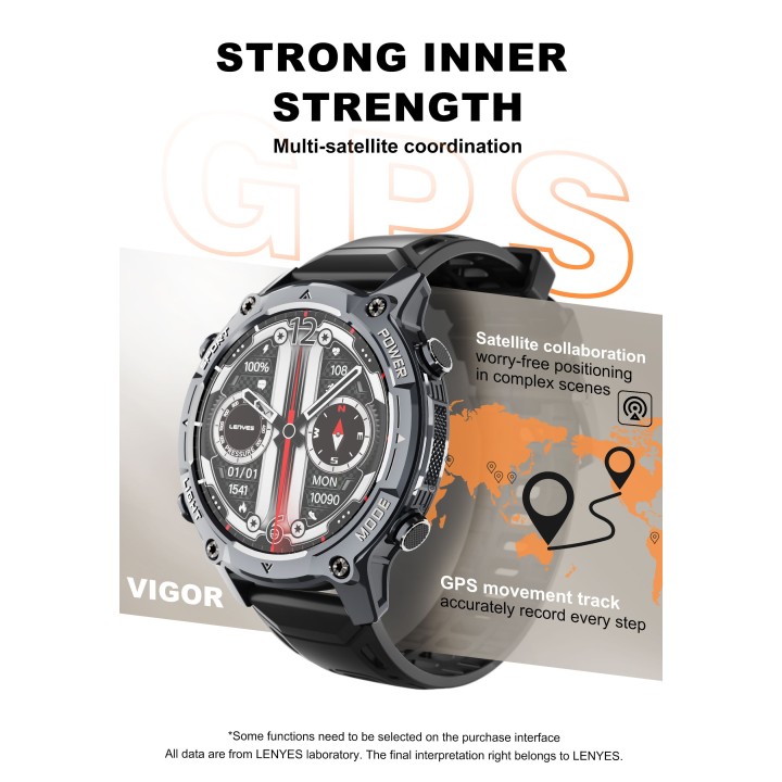 Reloj inteligente Lenyes VIGOR Pro Negro – 550mAh y Ecosistema AI