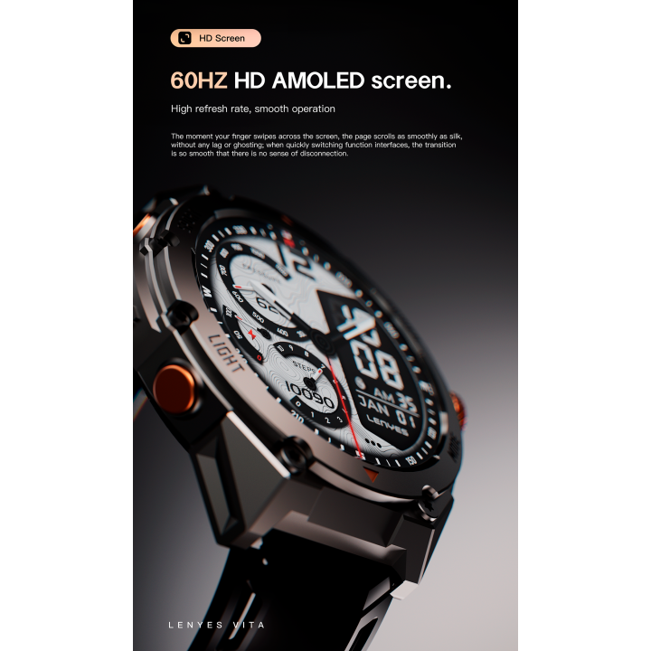 Reloj inteligente Lenyes VITA Negro – Titanium
