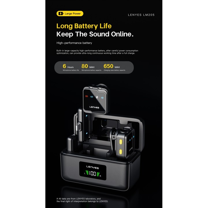 Micrófono Lenyes LM205 Negro – Dual Wireless