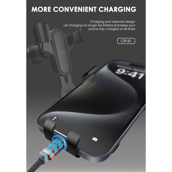 Soporte de Coche Lenyes CR181 – Gravedad Automática para Rejilla