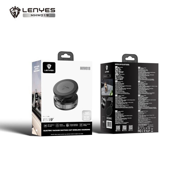 Soporte Lenyes MHW019 – Carga Inalámbrica 15W y Ventosa de Vacío