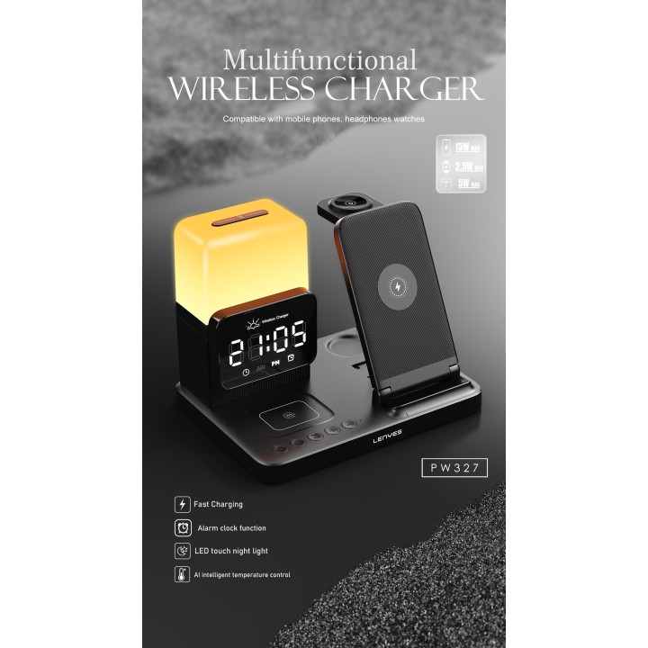 Estación de Carga Inalámbrica Lenyes PW327 – 15W Fast Charge