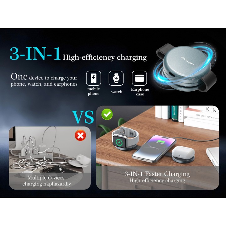 Cargador Inalámbrico Lenyes PW330 – 15W MagSafe Compatible