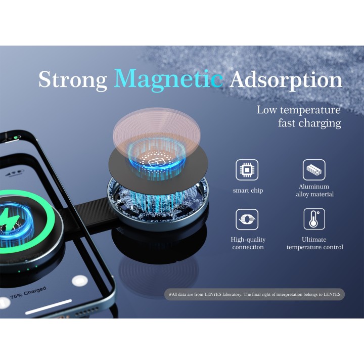 Cargador Inalámbrico Lenyes PW330 – 15W MagSafe Compatible
