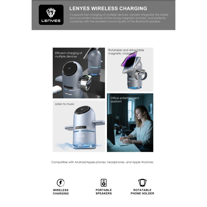 Estación de Carga Lenyes PW321 – 15W MagSafe