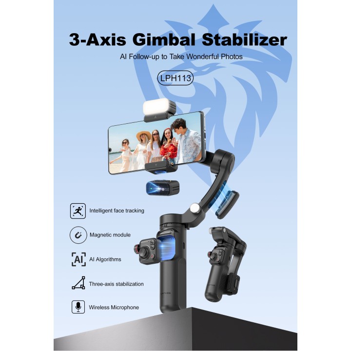 Estabilizador Gimbal Lenyes LPH113 – 3 Ejes con Seguimiento IA