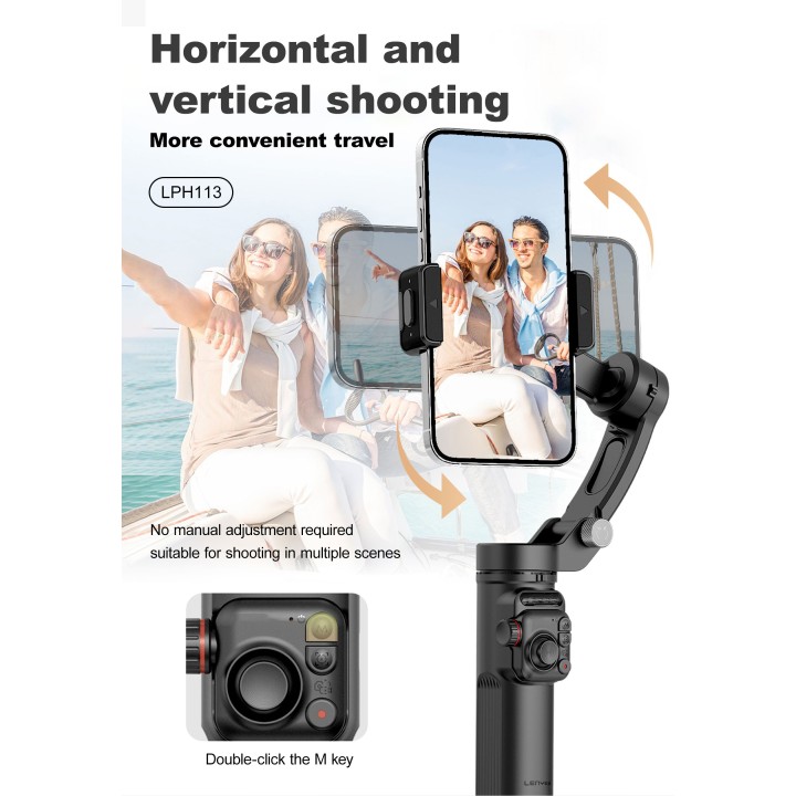 Estabilizador Gimbal Lenyes LPH113 – 3 Ejes con Seguimiento IA