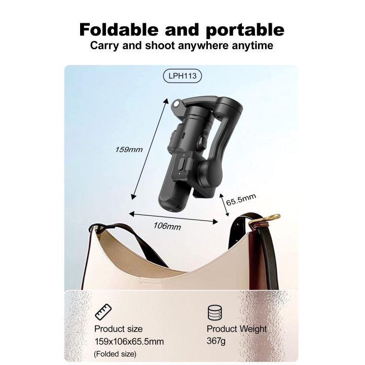 Estabilizador Gimbal Lenyes LPH113 – 3 Ejes con Seguimiento IA