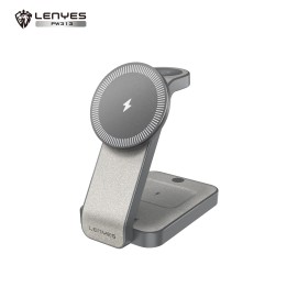 Cargador Inalámbrico Lenyes PW313 Gris – 15W Fast Charge