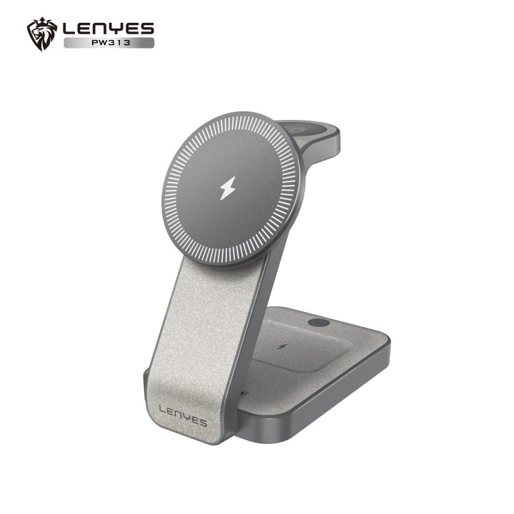 Cargador Inalámbrico Lenyes PW313 Gris – 15W Fast Charge
