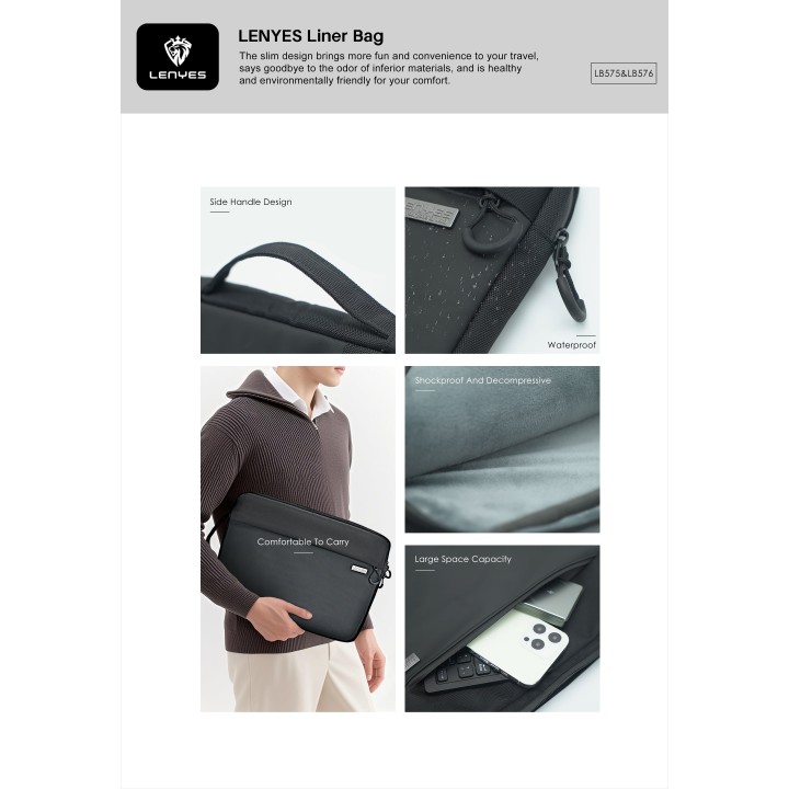Funda para Portátil Lenyes LB575 – Poliéster Impermeable y Gran