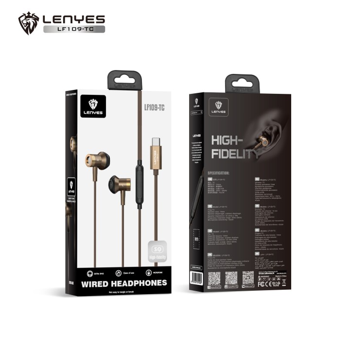 Auriculares Lenyes LF109TC-Marron – Driver 14mm
