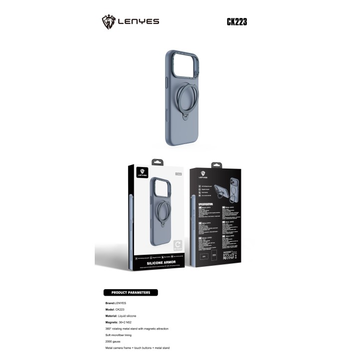 Lenyes CK223 al por Mayor - Funda MagSafe con Soporte 360° | WePhone