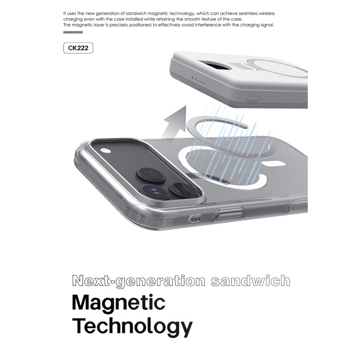 Lenyes CK222 al por Mayor - Funda Transparente MagSafe Reforzada | WePhone