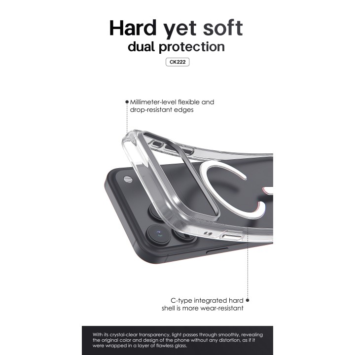 Lenyes CK222 al por Mayor - Funda Transparente MagSafe Reforzada | WePhone