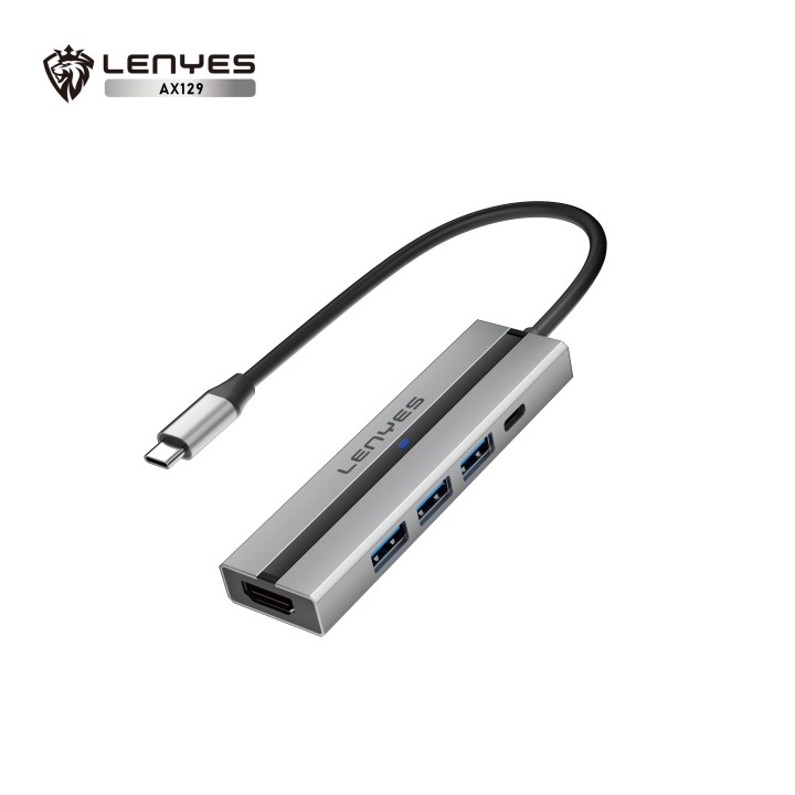 Hub USB-C Lenyes AX129 – 4K HDMI, PD 100W y USB 3.0