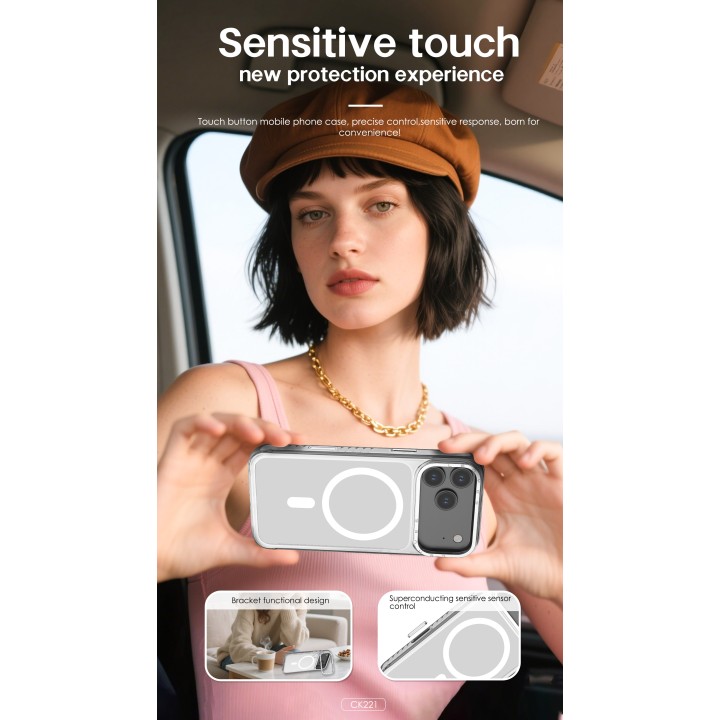 Lenyes CK221 al por Mayor - Funda Transparente con Soporte Cámara | WePhone