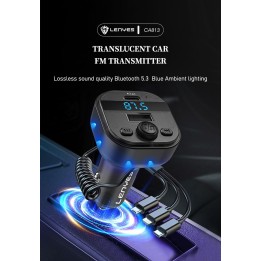 Transmisor FM Lenyes CA813 – Cargador 15W con Cables Integrados