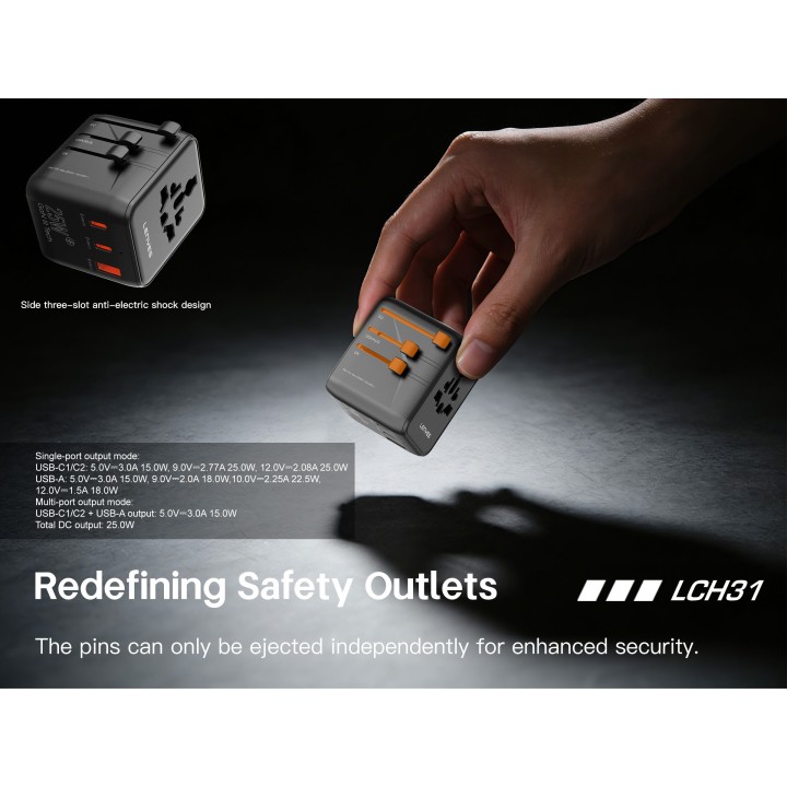Adaptador Lenyes LCH31 – Viaje de 25W GaN III