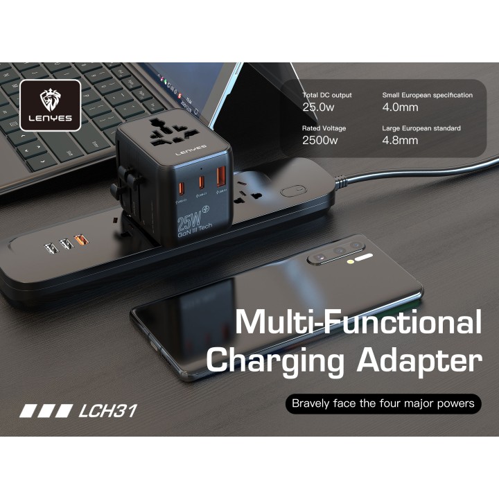 Adaptador Lenyes LCH31 – Viaje de 25W GaN III