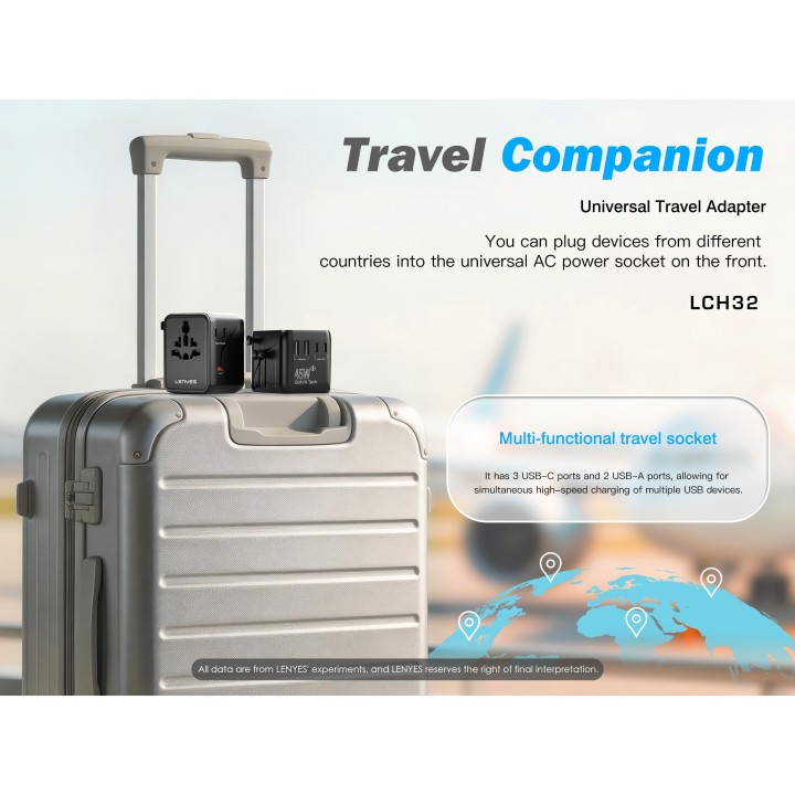 Adaptador Lenyes LCH32 – Viaje 45W GaN III