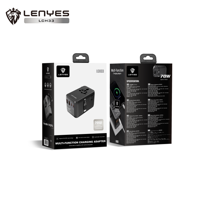 Adaptador Lenyes LCH33 – Viaje 70W GaN II