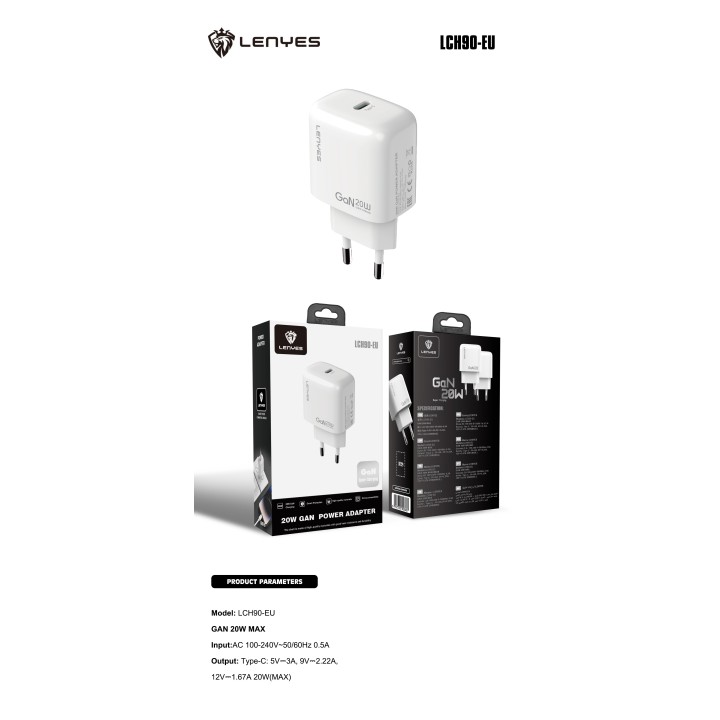 Cargador Lenyes LCH90-EU – GaN 20W