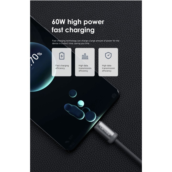 Cable Lenyes LC527-Tipo C – USB-C a USB-C LC527