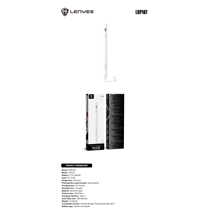 Lápiz Óptico Lenyes LSP107 – Dual