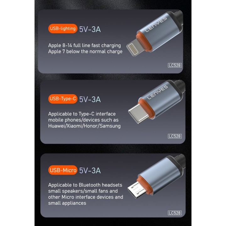 Cable Lenyes LC528 TC-TC – USB-C a USB-C LC528