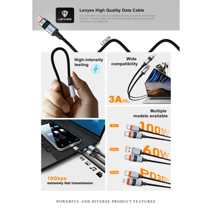 Cable Lenyes LC529TipoC-TipoC – USB-C a USB-C LC529