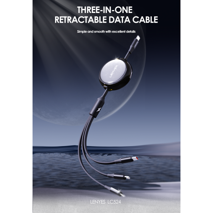 Cable Lenyes LC524 – USB-C 60W y Lightning 27W