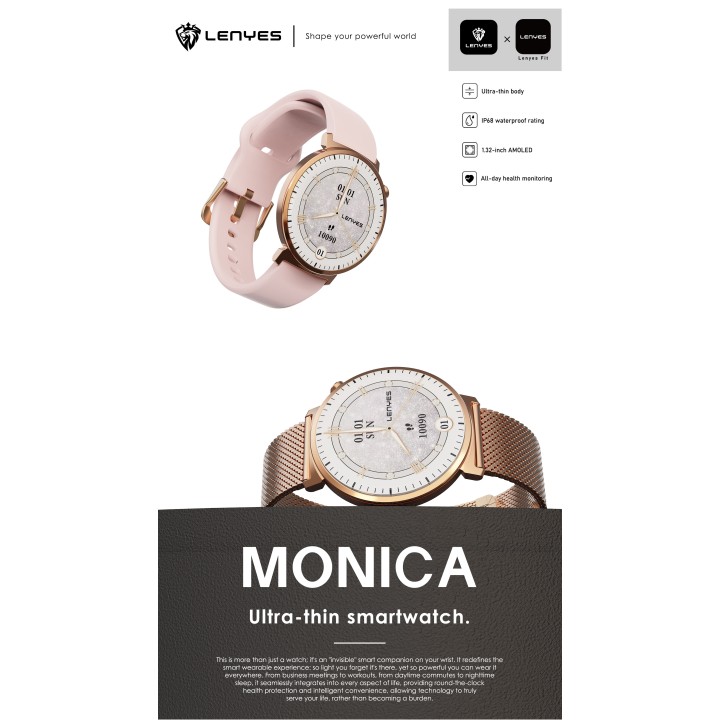 Reloj inteligente Lenyes MonicaGold – Perfil 8mm