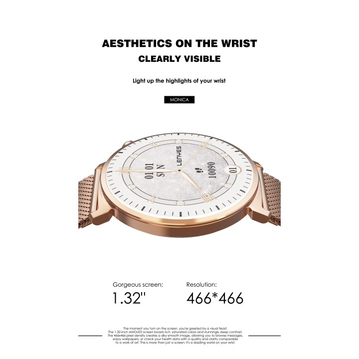 Reloj inteligente Lenyes MonicaGold – Perfil 8mm