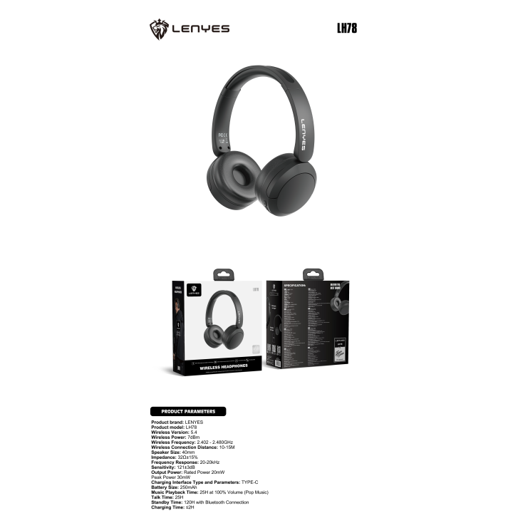 Auriculares Bluetooth Lenyes LH78 – Bluetooth 5.4