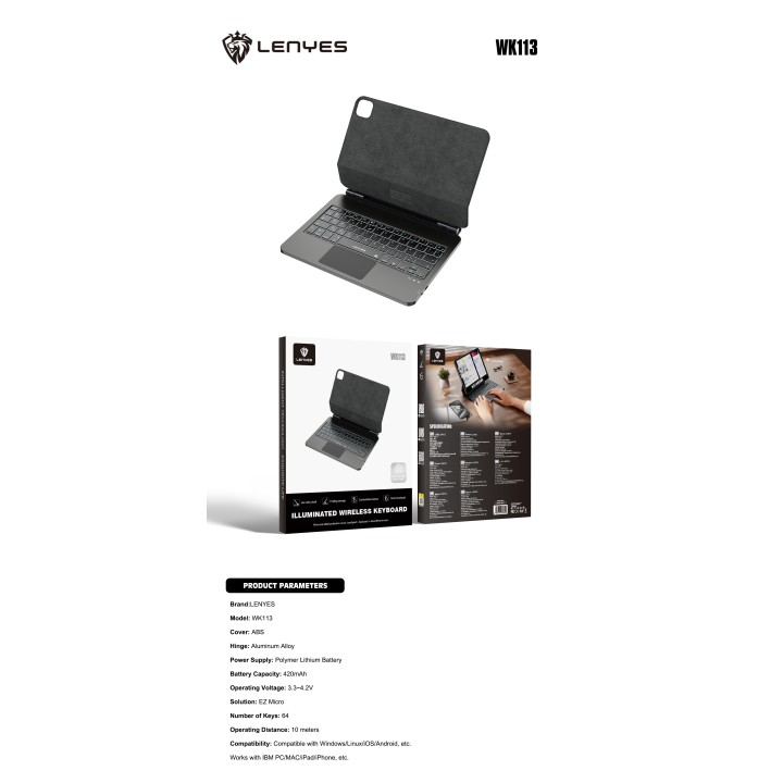 Teclado Lenyes WK113 – Para iPad Pro 11