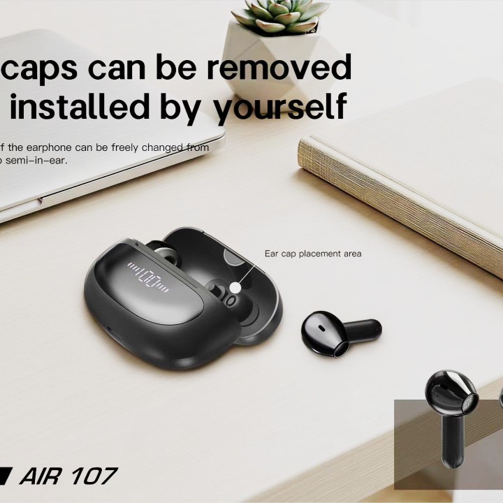 Auriculares TWS Lenyes Air 107 Negro – Altavoz de Cobre 13mm