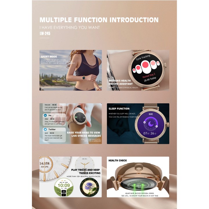 Reloj inteligente Lenyes LW-245 – Smartwatch VICTORIA