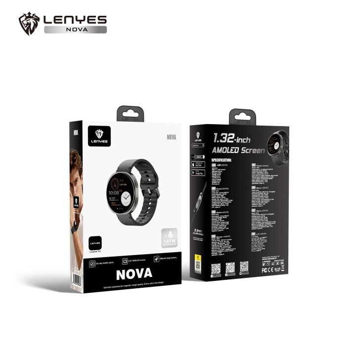 Reloj inteligente Lenyes Nova Negro – Ultradelgado 7.9mm