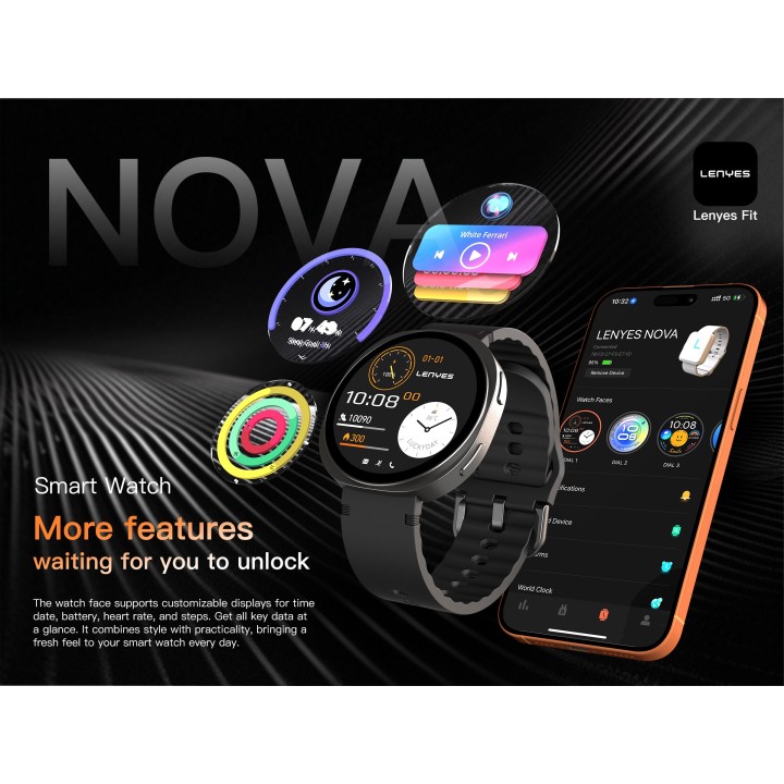 Reloj inteligente Lenyes Nova Naranja – Ultradelgado 7.9mm