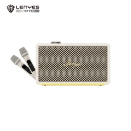 Altavoz Party Box Lenyes S877 Blanco de 200W Pico con Batería 4500mAh, con RGB y 2 Micrófonos de Carga Rápida 30W PD