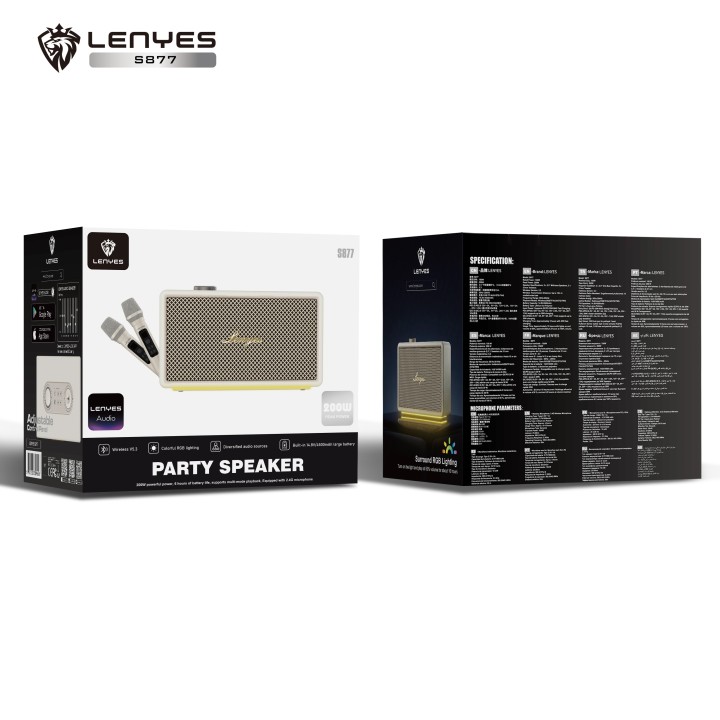 Altavoz Lenyes S877 Party Box Blanco – 200W Pico