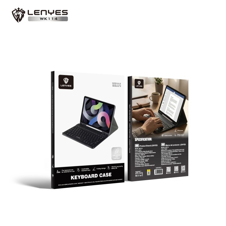 Compra al por Mayor la Funda Lenyes WK114 para iPad Pro 13" 2025 con Teclado Inalámbrico Magnético y tejido antimanchas