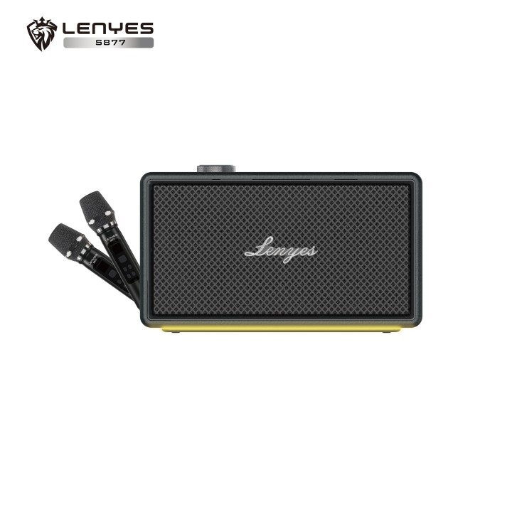Altavoz Party Box Lenyes S877 Negro de 200W Pico con Batería 4500mAh, con RGB y 2 Micrófonos de Carga Rápida 30W PD