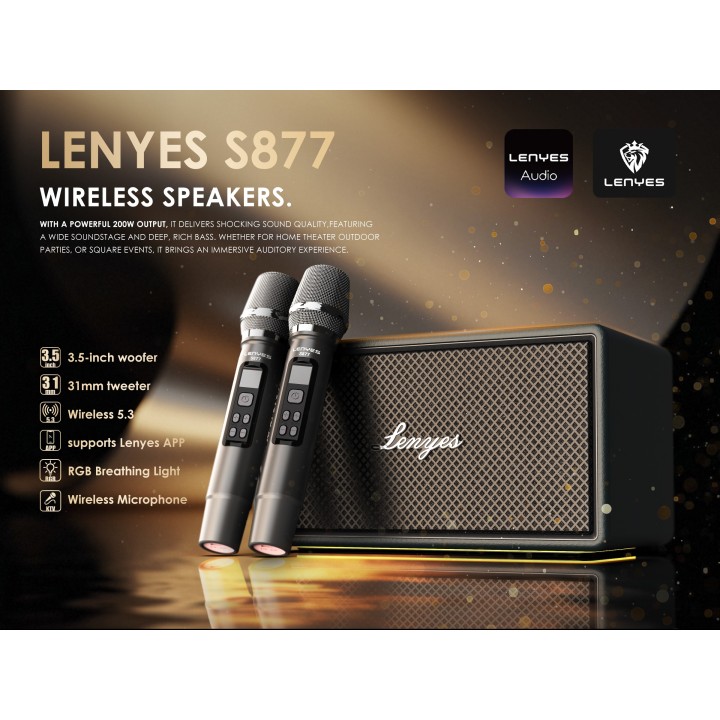 Altavoz Party Box Lenyes S877 200W Negro al por Mayor | WePhone
